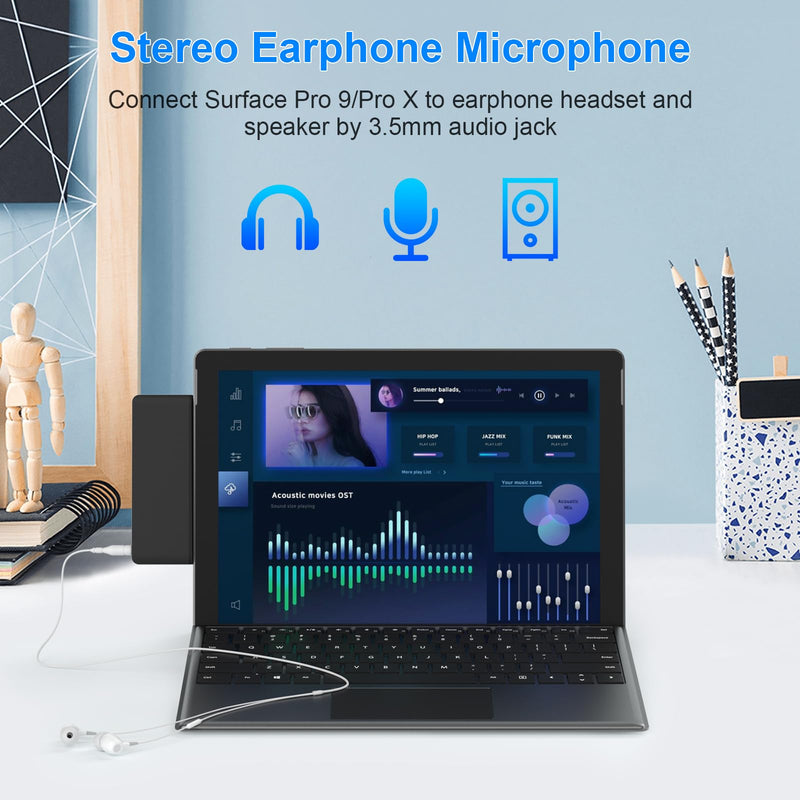 Surface Pro 9/Pro 11 Hub Docking Station with 4K HDMI, Thunerbolt 4(8K Video+40Gbps+100W Power), 100M Ethernet, USB3.0, SD TF Card Slot, 3.5mm Audio, Triple Display for Surface Pro 9/Pro X Accessories For Surface Pro 9/X/10/11 with Ethernet
