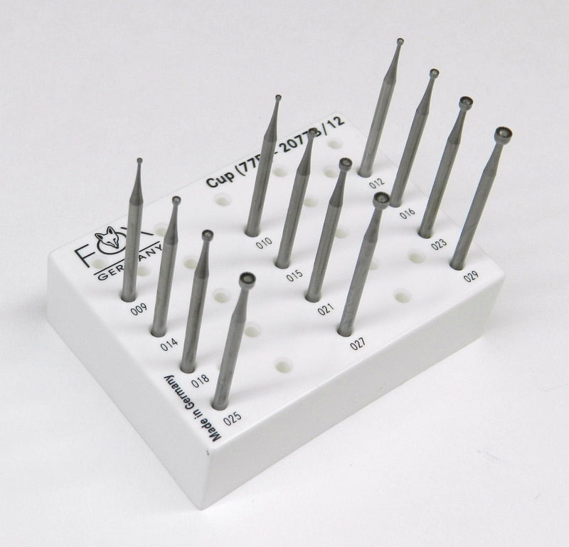 Cup Burs Fig 77B Concave Cutter Fraises Assortment 009-029 Set Fox Germany (E 4)