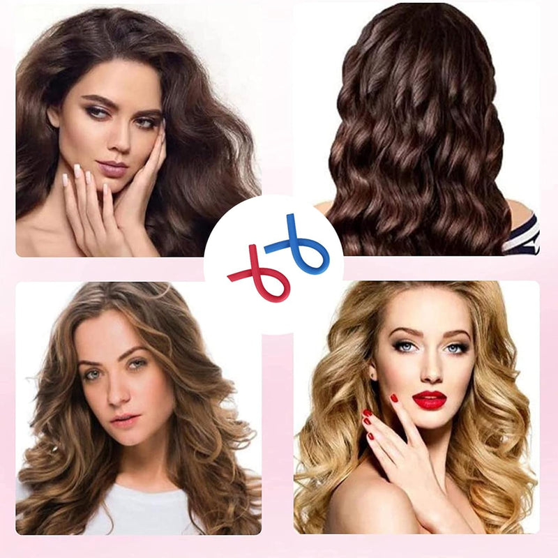 20 Pieces Flexible Hair Curler,Foam Hair Rollers Heatless Curlers,No Heat Soft Twist Hair Roller,Heatless Curls Rods for Short Long Hair,DIY Tool Hair Styling Curling Sticks for Sleeping in.