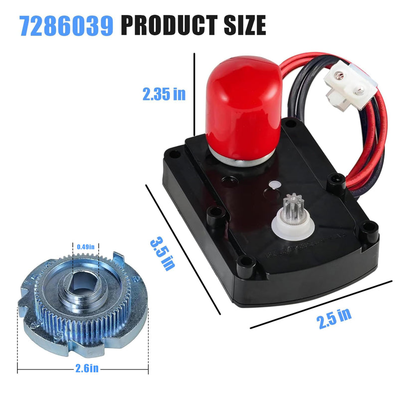 7286039 7281291 Water Softener Valve Motor with Gear 7283489 and Screws,Replaces OEM: 7384691 7384683 7234731 7368116 WS26X10021 WS26X21821 Fit for Softener System
