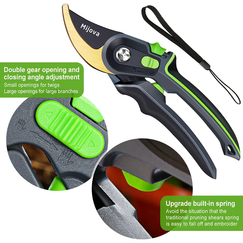 Pruning Shears, Heavy Duty Handheld Gardening Scissors, High Carbon Steel Plant Shears Use for Gardening Pruners, Floral Shrubs and Vines, Professional labor-saving Secateurs