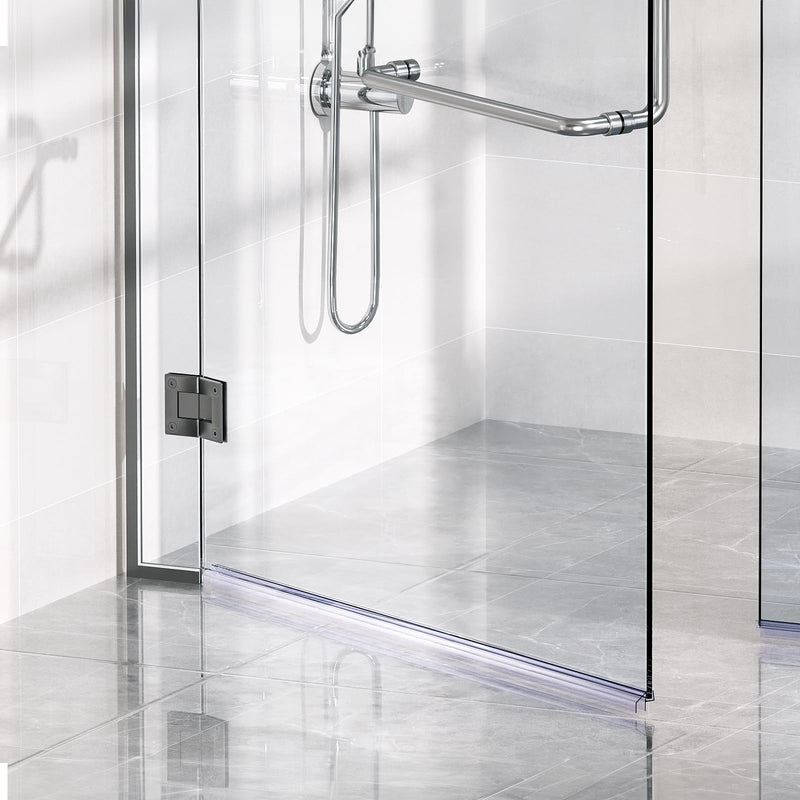Delamu 3Pack 3/8"(10mm) x 36" Shower Door Bottom Seal, Clear Shower Door Sweep Strip, Frameless Glass Shower Door Seal Strip for 3/8'' Thick Doors 36in Long For 3/8in (10mm)