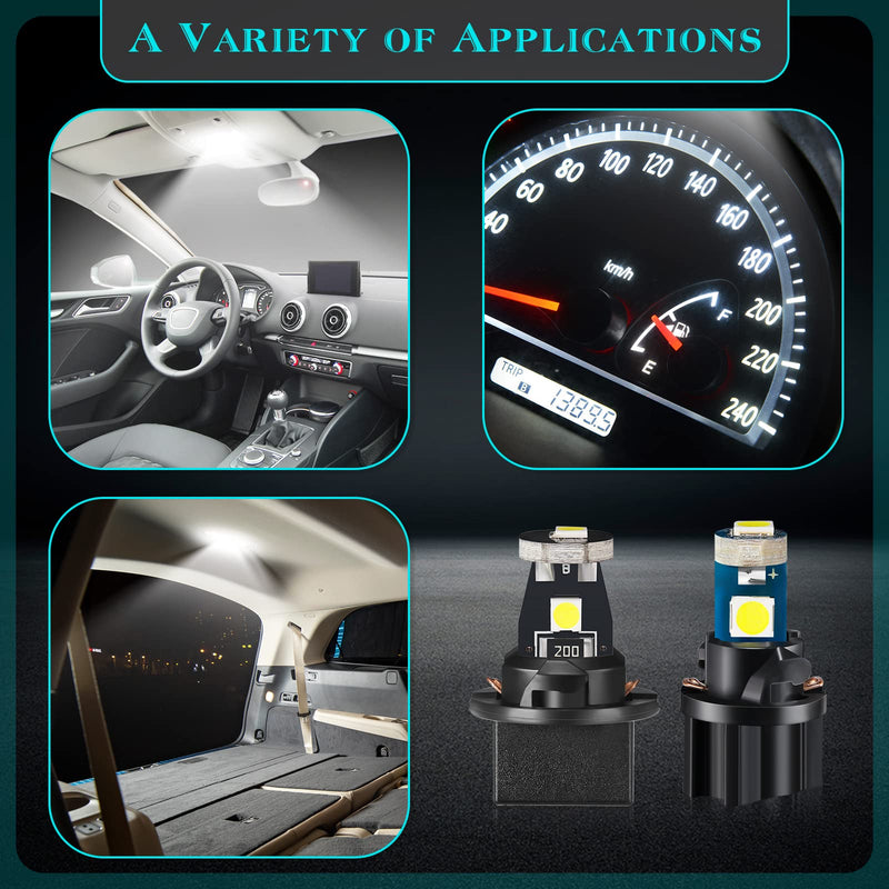 40 Pieces T5 T10 LED Bulbs Dash Lights with Twist Socket Instrument Dashboard LED Bulbs for Interior Car Lights Dashboard Instrument Panel Gauge Cluster Indicator Map Dome White