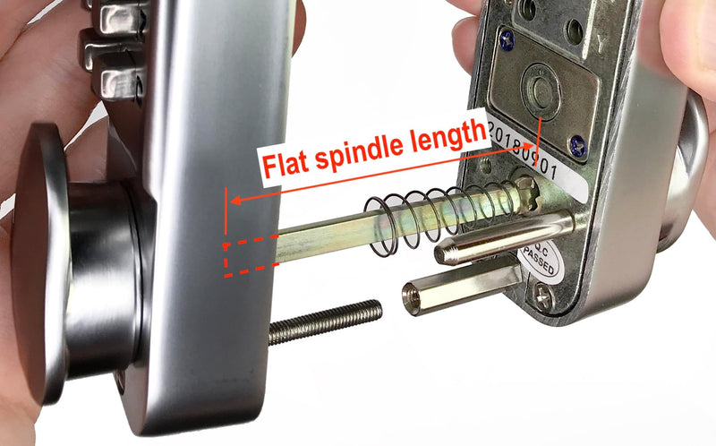 JOUNJIP Flat Spindle Thick Door Extension Kit - ONLY for JOUNJIP Brand [Flat Spindle] Mechanical Door Locks and Deadbolt Locks - Cutting Needed (Tool Not Included)