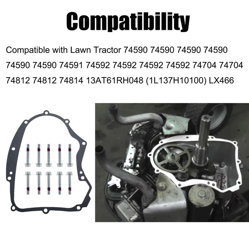 iFJF 594195 Crankcase Gasket Kit with Bolts and Crank Case Gasket Replacement for B&S Small Gasoline Engines Model Replace 591911 697227 690945 273488 Lawnmowers Parts Accessories