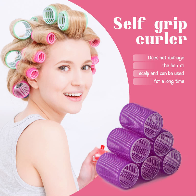  [AUSTRALIA] - Hair Rollers Set 40 PCS, PandyCare Hair Rollers For Long & Short - No Heat, Hair-friendly, Natural Effect, Includes 18 Rollers (1.73+1.41+0.98 inch), 20 Hair Clips,1 Rat Tail Comb ,1 Storage Bag