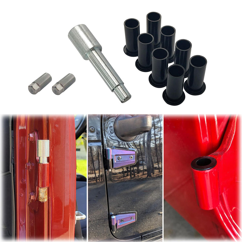Door Bushing Removal Tool Hinge Liners for Jeep Wrangler JK JKU JL JLU & Gladiator JT 2007-2025 (Removal Tool and 4 Pins) Door Bushing Removal Tool and 4 Pins