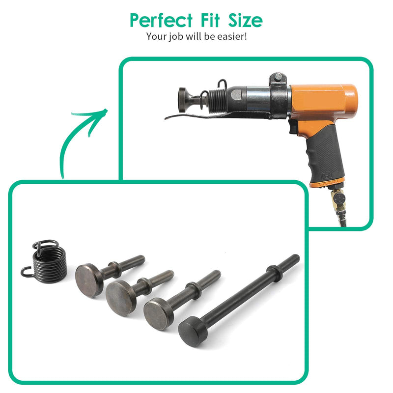 Anndason 5 Pcs Smoothing Pneumatic Air Hammer Pneumatic Chisel Bits Tools Kit Style 1