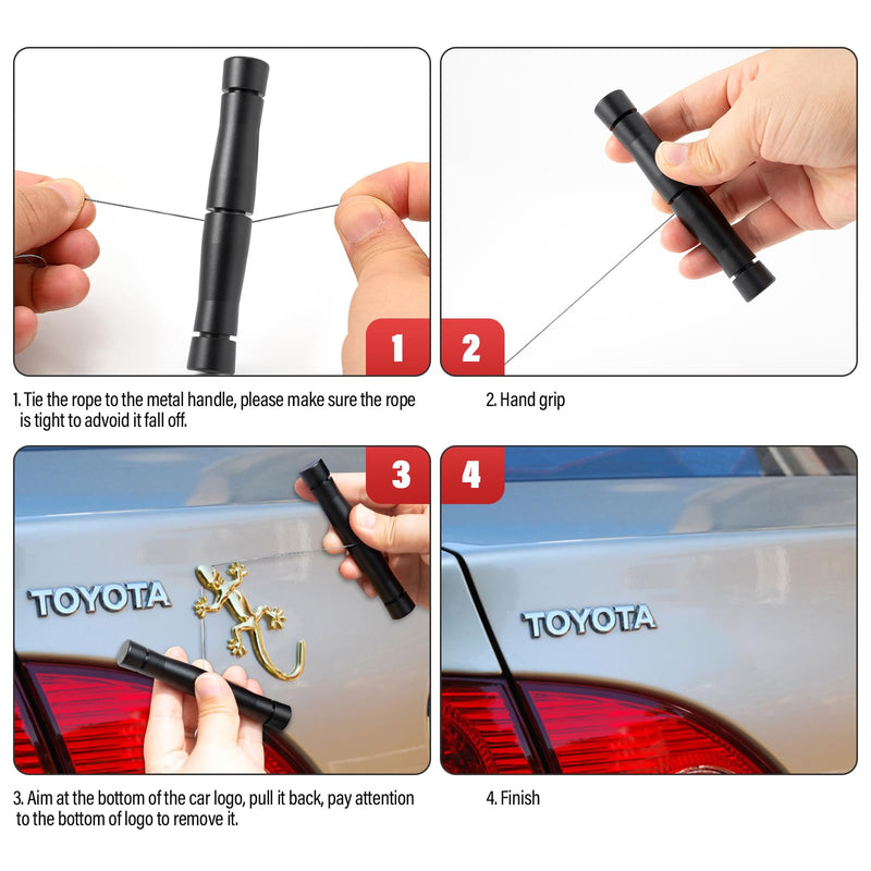Gomake Emblem Removal Tool Vinyl Wraps Car Surface Logo PlateLine Remover Tool for Car Wrapping Film Installation with 3PCS Replacement PE Cables-Red Black