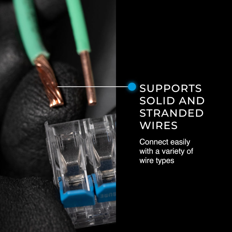 Ideal Electrical in-Sure Lever Wire Connector,10 AWG, 2-Port (30-10L32), Box of 100—Compact Releasable Connectors for Solid and Stranded Wires 2 Port / 10-22 AWG