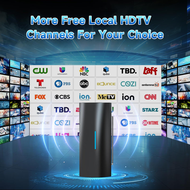 2026 TV Antenna Indoor, 3200+ Miles Range Digital Antenna for Smart TV Indoor/Outdoor, Long Range HDTV Antenna for Local Channels with Amplifier-Supports 8K, 4K, 1080P-38FT Coax Cable Black
