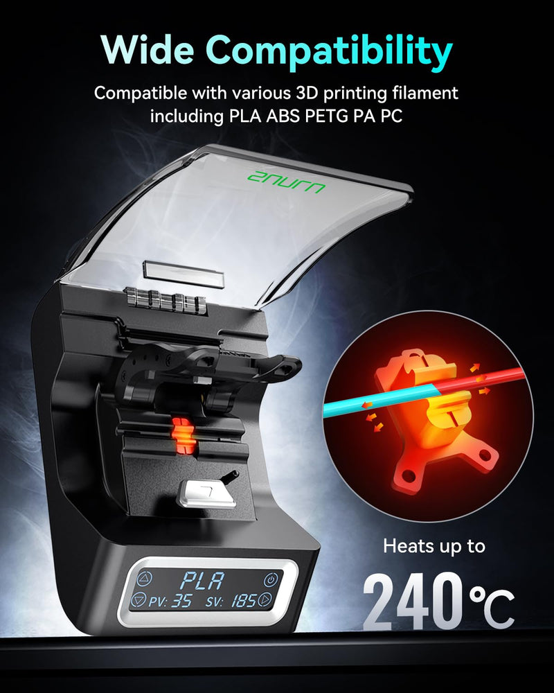 SUNLU Official Filament Connector, Fast Heating Filament Splicer for 3D Printer Filament 1.75mm, Up to 240°C, Compatible with PLA PETG TPU ABS PA Nylon, Easy to Use, Pack with 200PCS PTFE Sleeve Filament Connector - 200pcs Ptfe