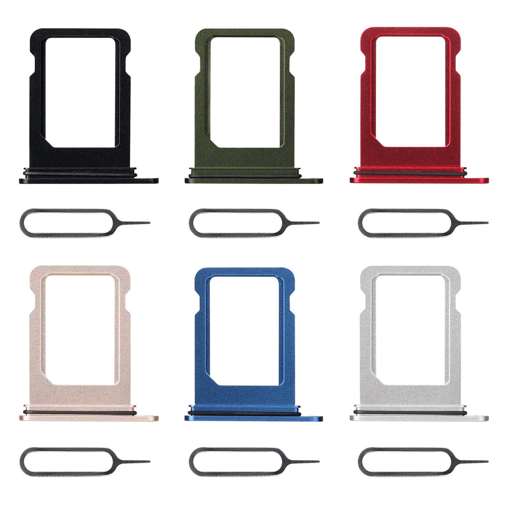 6 Color Single US Version for iPhone 13 Mini SIM Card Tray Holder Replacement SIM Card Kit Sim Card Starlight Midnight Blue Red Green Purple a set for iPhone 13mini A2626 A2628 A2629 A2630