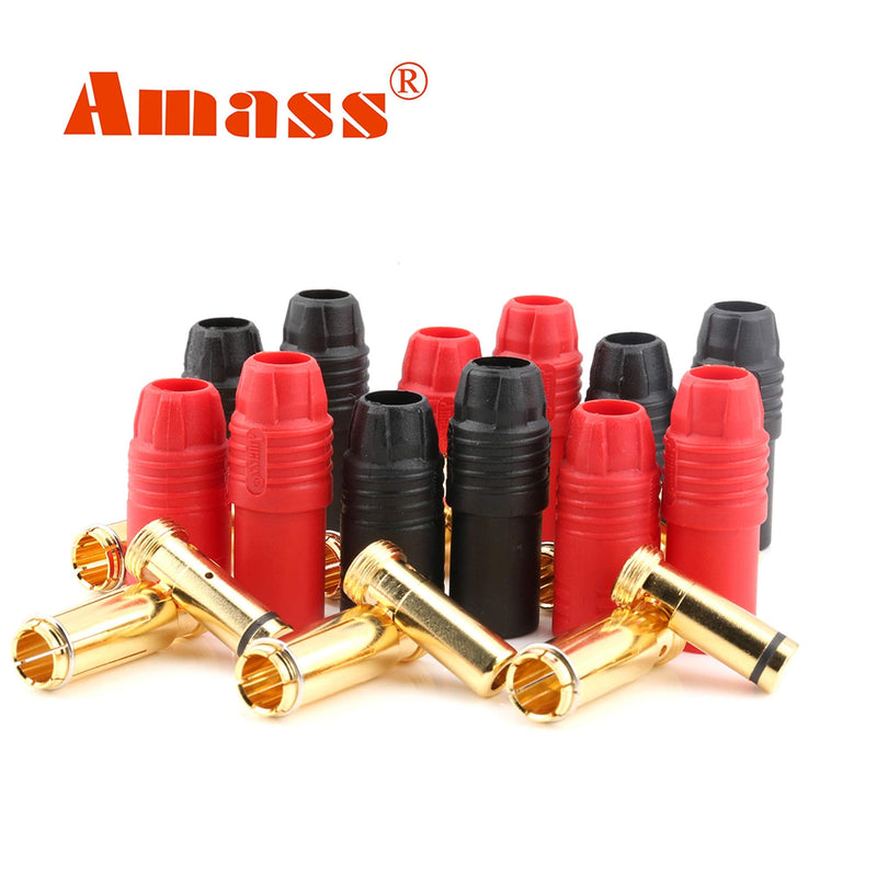 SoloGood 6pairs Amass AS150 Male Female Anti Spark Connector Gold Plated Banana Plug Set for Battery ESC and Charge Lead 6 Pairs AS150