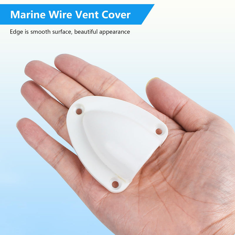 ORLANG 4 Pack Nylon Marine Wire Cable Vent Cover, Boat Transducer Wiring Cover with Mounting Screws,Clam Shell Vent for Boat,Suitable for Outside Vents of Wires, Hoses, Wiring Cables - Black/White 2-1/2"-White-4Pack