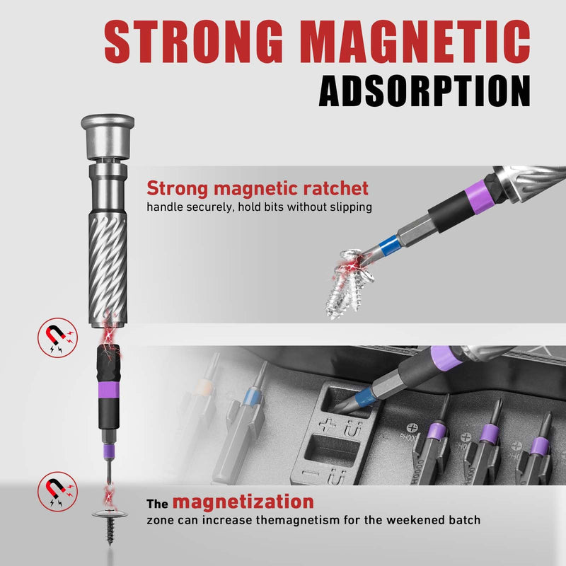 VMAN Ratchet Screwdriver Set, 72 in 1 magnetic Screwdriver sets, S2 Steel Bits, DIY Combination Flexible Shaft, Suitable for Furniture Assembly, Precision Electrical Appliance Repair, Bicycle Tools