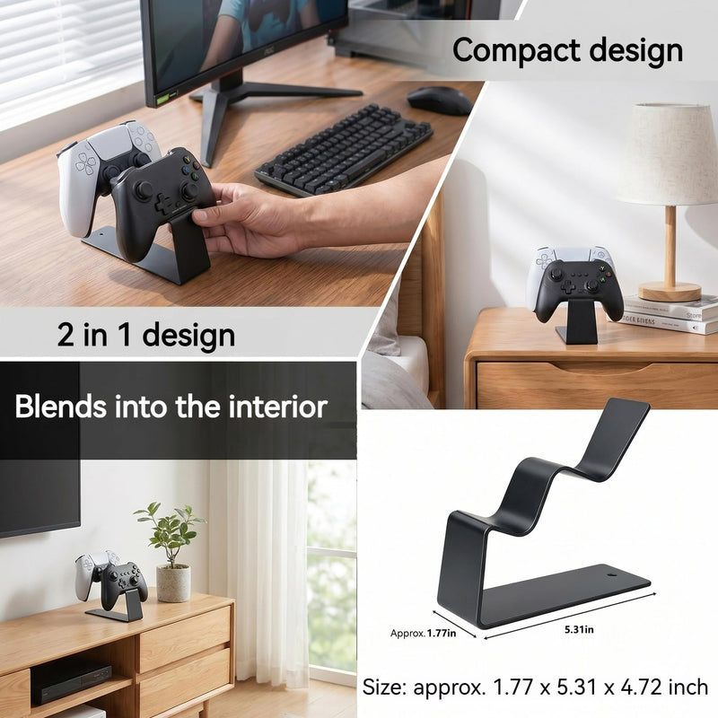 Desktop Controller Holder Controller Organizer Gaming Accessories 2 Tier Universal Metal Controller Stand for Xbox Series X S, Elite 2, PS5, PS4, Switch Pro and Almost All Controller