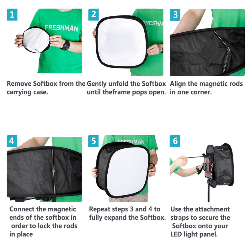 NEEWER 2 Pack LED Light Panel Softbox for 660 480 Video Light,Outer 16.3"x6.5" Inner 9.8"x8.7" Foldable Light Diffuser for Photo Studio Video Shooting