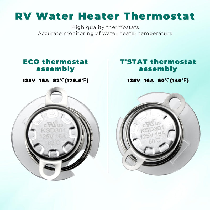 Thermal Cut Off Replacement for Atwood 93866 91447 RV Water Heaters with ECO Thermostat Assembly Kit, Dometic Thermal Cutoff Fuse Fit GC6AA-10E Atwood Water Heater, 9 Pack by TOMOON 93866 Kit