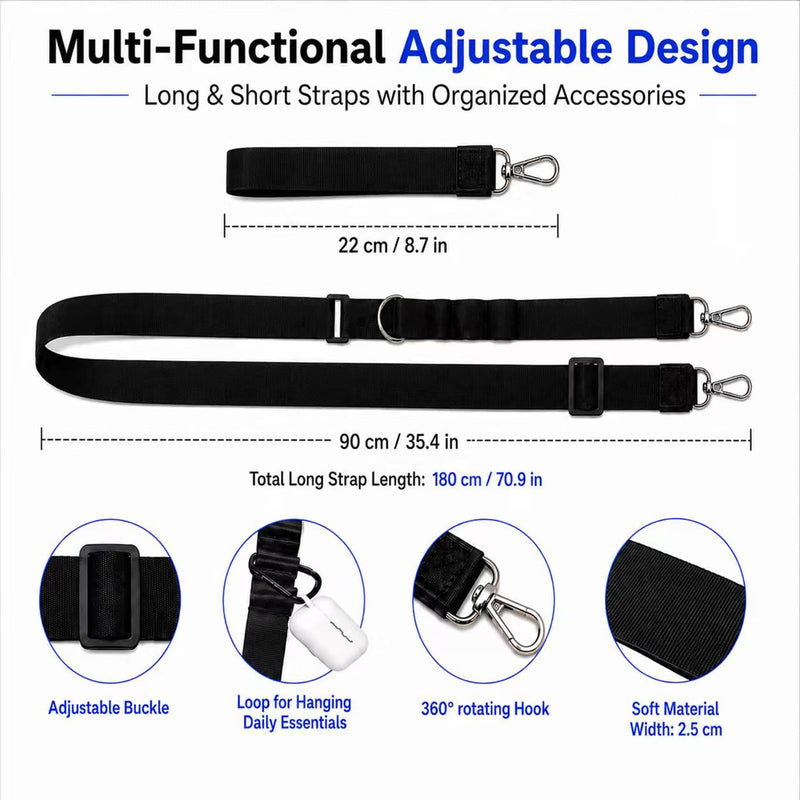 2Pack Crossbody Cell Phone Lanyards & Wrist Straps | 2Pack Multifunctional Adjustable Detachable Neck Strap 2 Phone Patches for Men Women Travel