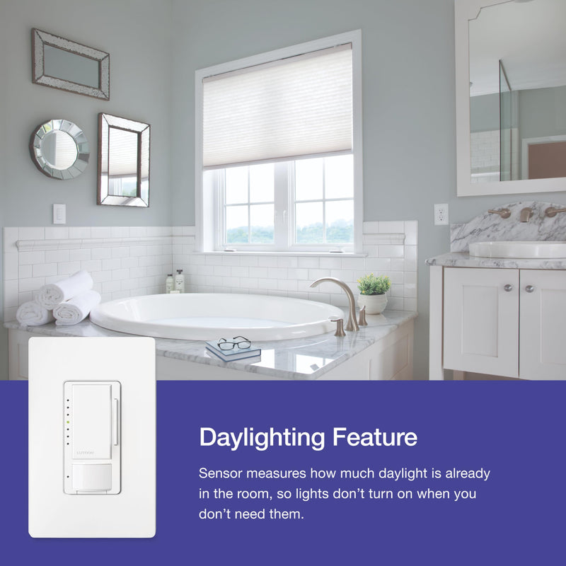 Lutron Maestro Motion Sensor Dimmer Switch for Bathroom, Garage, Laundry Room, and Closet, Occupancy and Vacancy Sensor, Single-Pole/Multi-Location, No Neutral Req, MSCL-OP153M-BR, Brown 1 Pack
