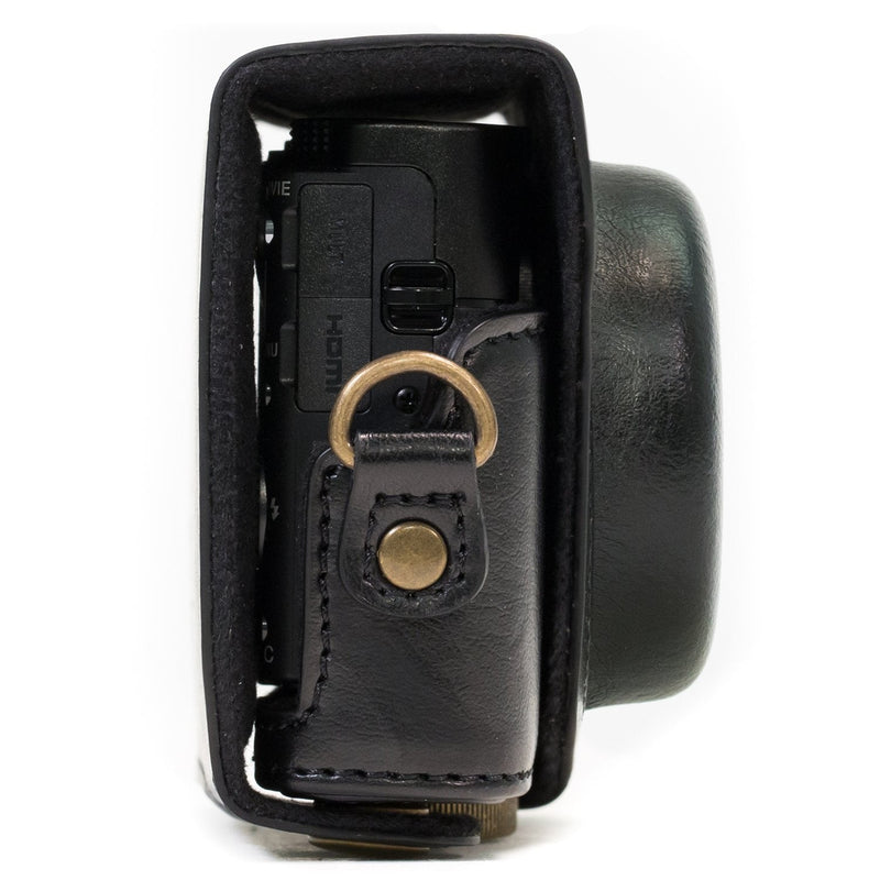 MegaGear MG596 Sony Cyber-shot DSC-HX99, DSC-HX95, DSC-HX90V, DSC-HX80 Ever Ready Leather Camera Case with Strap - Black