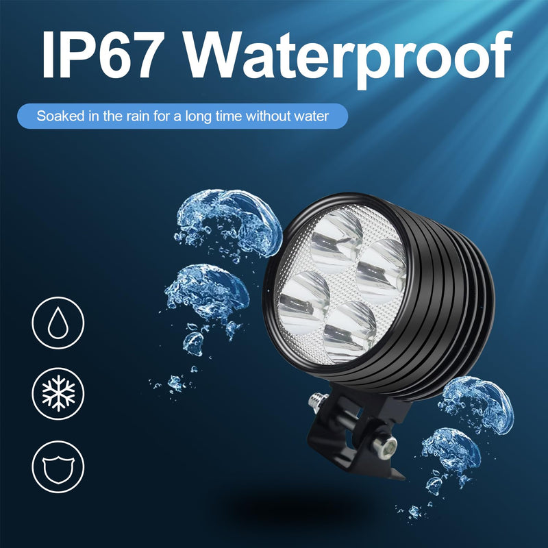 Motorcycle LED Driving Fog Lights, Motorcycle Driving Lights Led, Auxiliary Spot Lights Pod for Motorcycle, Include Switch 12V/24V Waterproof lights for Car Truck Boat 2 Pack Universal