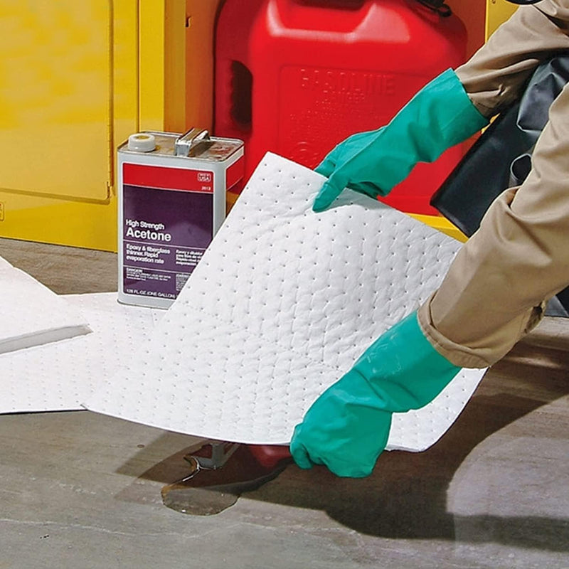 Sandhill Tools Heavy Weight Oil and Fuel only Absorbent Pads, 15" x 18" High Absorbency Oil Mats, Oil Absorbing Sheets (Pack of 10)