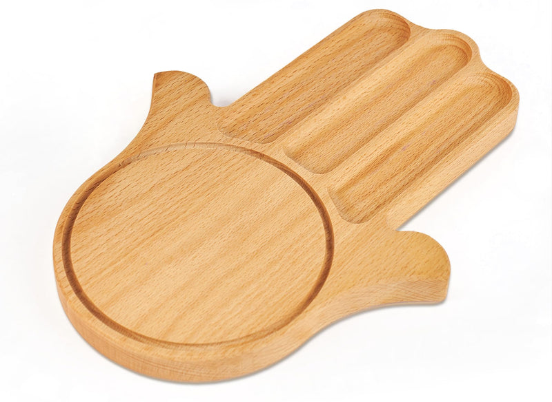 Hamsa Hand Charcuterie Board – Small Beechwood Snack & Cheese Tray, Boho Spiritual Decor, Unique Gift for Women, Yoga or Meditation Space, Decorative Serving Board