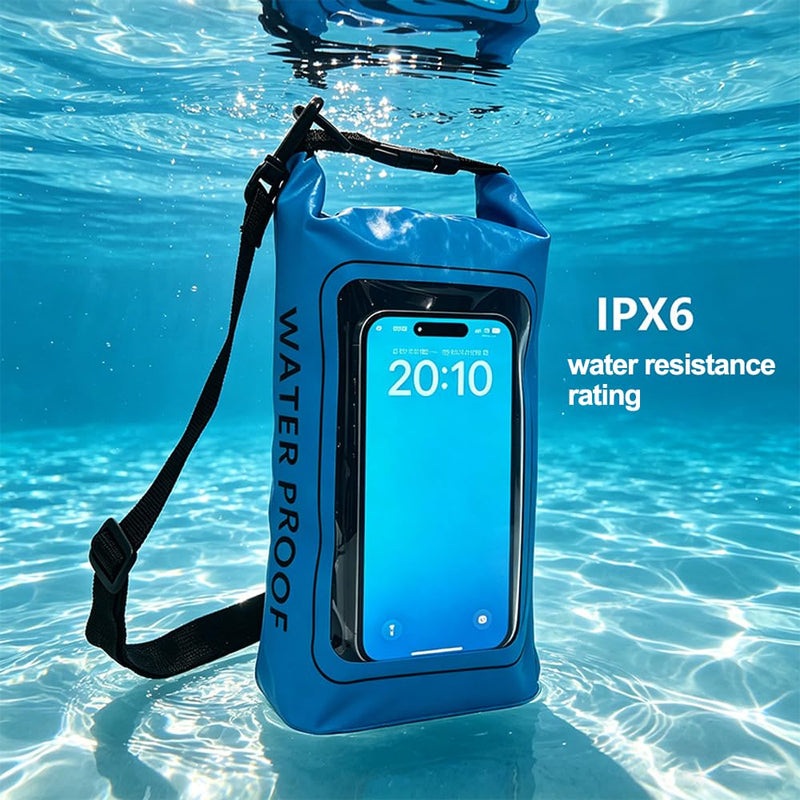 Dry Bags Waterproof 2L, Lightweight Roll Top Beach Bag for Women and Men, Dry Pouch for Travel, Swimming, Boating, Purple