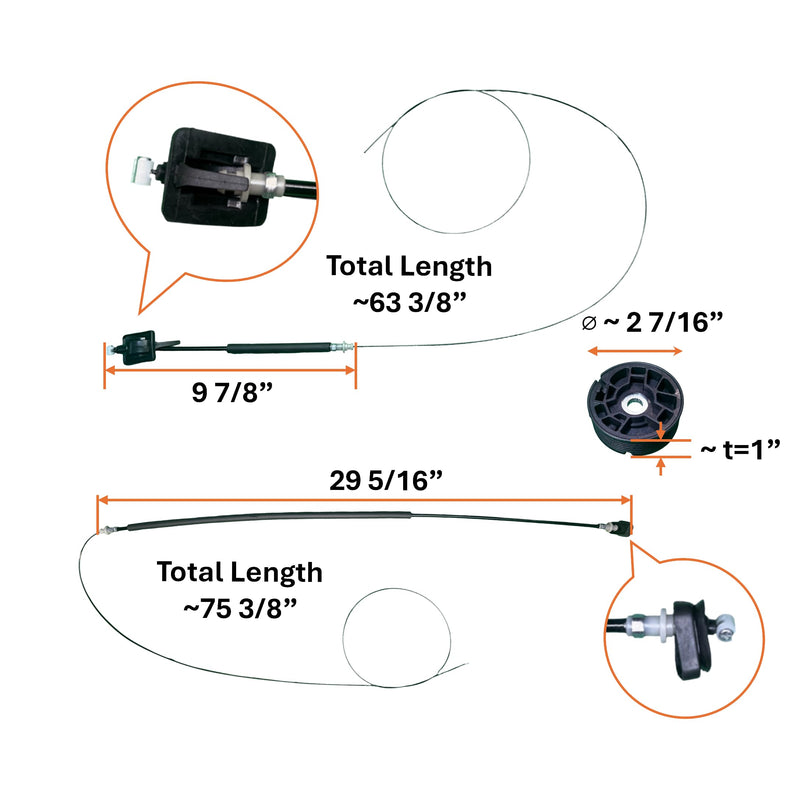 Sliding Door Cable Repair Kit for 2011-2017 Odyssey with Cable and Pulley Wheel Left or Right Door Compatible with Motor 72546TK8A01 on 2011-2017 Honda Odyssey