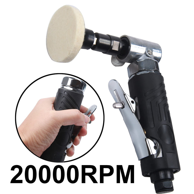 Angle Air Die Grinder 1/4 inch with 4 pcs 2" Roll Lock Sanding Discs, 90 Degree Pneumatic Die Grinder