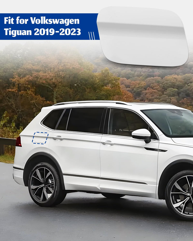 Gas Tank Fuel Filler Door Cap Cover Fit for Volkswagen VW Tiguan 2019 2020 2021 2022 2023, White