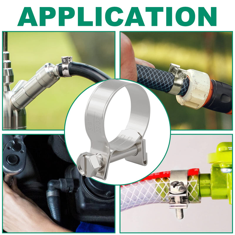 20PCS 3/8" Fuel Line Clamp 304 Stainless Steel,Adjustable 9/16"-5/8" Dia (14-16mm) Mini Fuel Injection Gas Line Hose Clamps,Pipe Clamp for Automotive,Diesel Petrol Pipe 9/16"-5/8" (14-16mm)