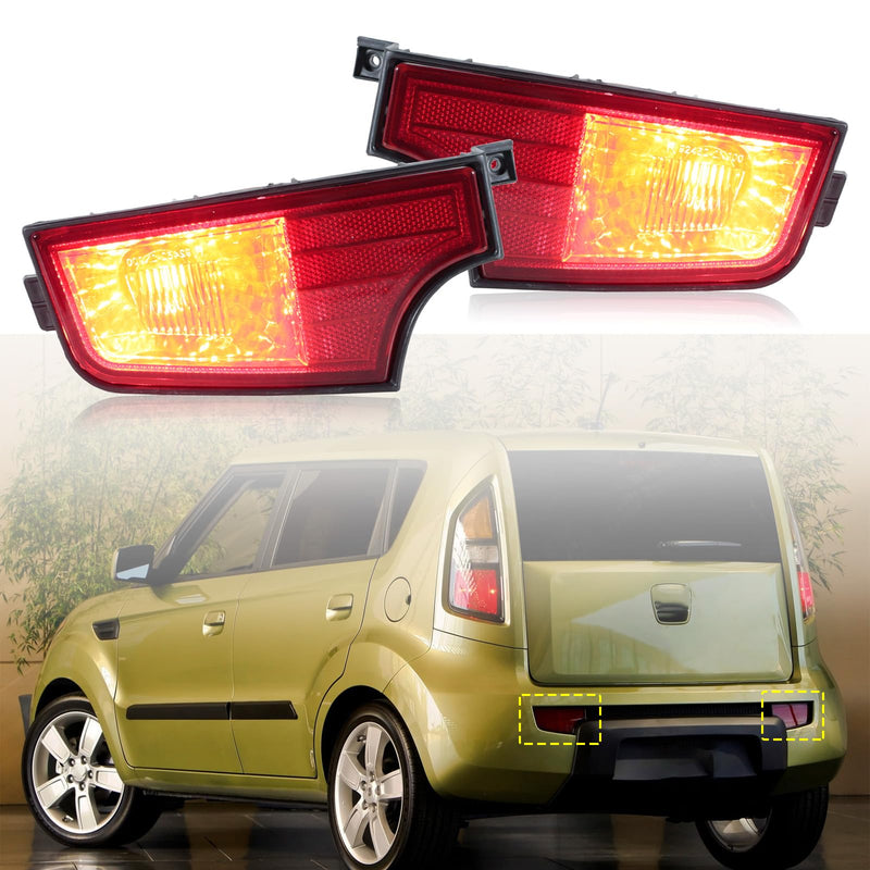 For Kia Soul 2010-2013 Rear Bumper Light Reflector Indicator Tail Fog Lamp Left&Right Pair