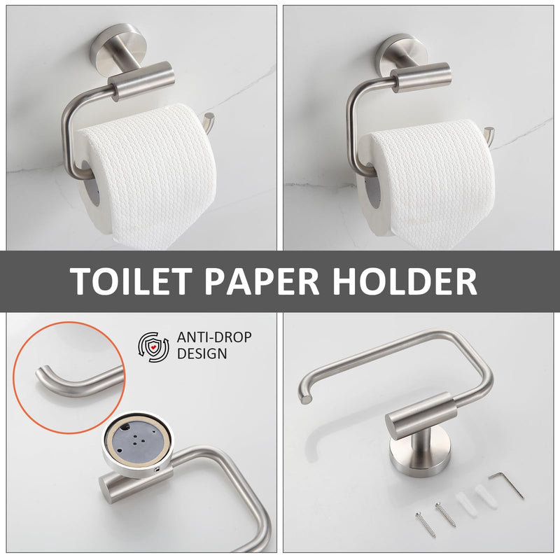 Bathroom Accessories Set 4 Piece Bathroom Hardware Set Stainless Steel 304 Brushed Nickel Bathroom Accessories Set Wall Mounted