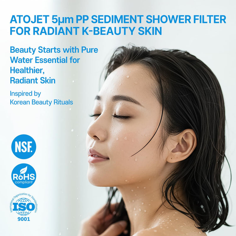 Showerhead Replacement Filters Inspired By Korea's Beauty Culture | Pure Sediment Filters (Head 6pcs+Body 6pcs) for use with AJ-8200 / AJ-8200MC (AJ8200-FLT-6PC) WHITE (6PCS)