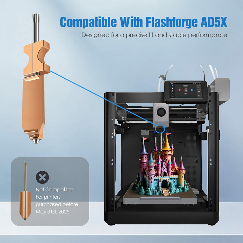 Nozzle Kit for Flashforge AD5X, 0.25mm / 0.4mm / 0.6mm Nozzles with Silicone Socks & Nozzle Wipers, 3D Printer Accessories 0.25/0.4/0.6 mm