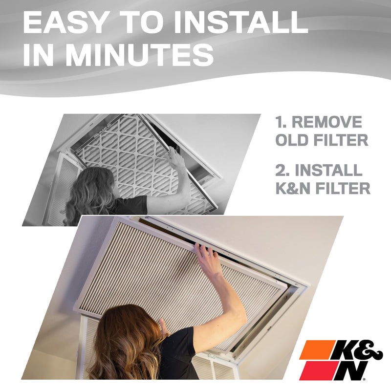 K&N 14X20X1 HVAC Furnace Air Filter, Lasts a Lifetime, Washable, Merv 8, the Last HVAC Filter You Will Ever Buy, Breathe Safely at Home or in the Office, HVC-8-11420 13.5" x 19.5" x 0.8"