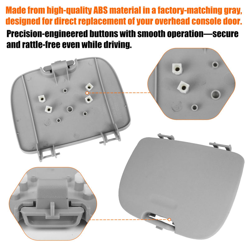 Compatible with Ford Super Duty Overhead Console Door F250 F350 F450 F550 2002 2003 2004, Replace for 2C3Z7811586CAB Garage Door Opener Bin, F350 Overhead Sunglasses Bin Door - Grey
