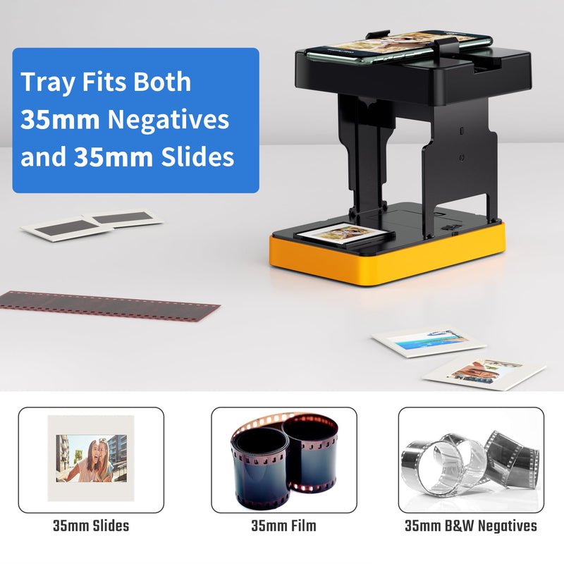 DigitConvert 35mm Mobile Film and Slide Scanner Converts Slides to Digital | Digitize 35mm old slides and negatives via smartphone. Battery-powered, portable film viewer for old photos
