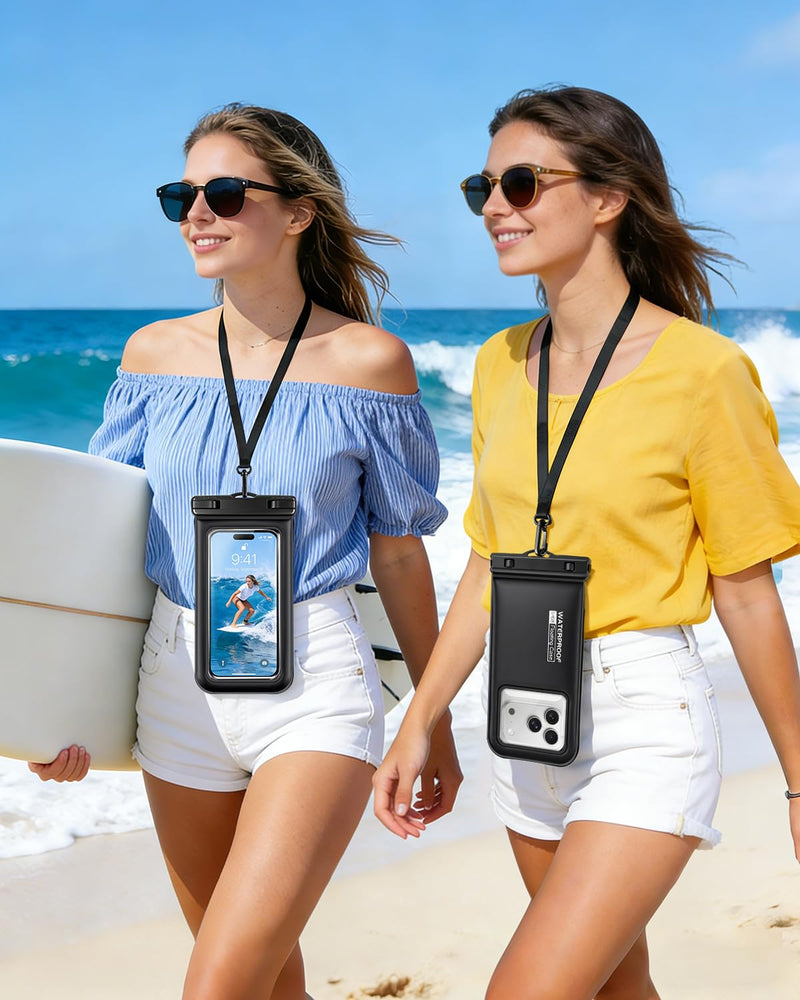 Floating Waterproof Phone Pouch 2 Pack, IP68 Dry Bag Up to 7.0" | Waterproof Phone Case fits All Smartphones, Floats in Water, Clear Underwater Shots for Beach Snorkel Cruise Kayak 7.0 inch