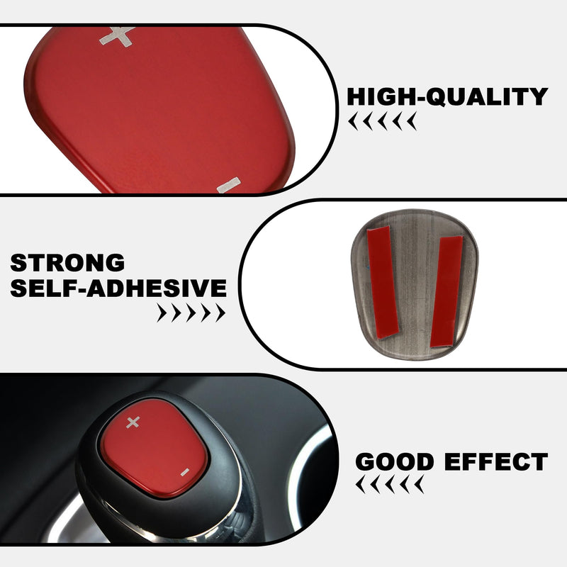 TOMALL Stainless Steel Car Gear Shift Knob Cover Compatible with Chevy Equinox 2018-2020 Shift Panel Trim Gear Lever Cover Trim for Car Interior Center Console Accessories (Red) Stainless Gear-Red