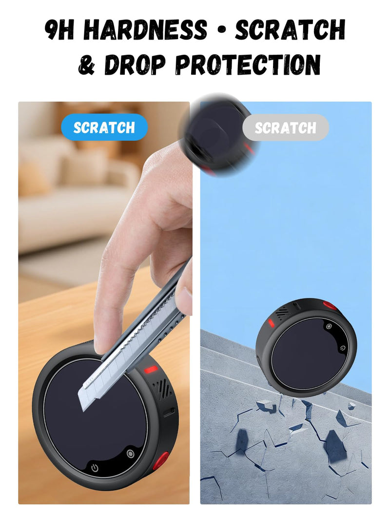 [3 Pack Compatible with Insta360 Mic Pro Screen Protector | 9H Anti-Glare Tempered Glass, Shockproof Scratch-Resistant