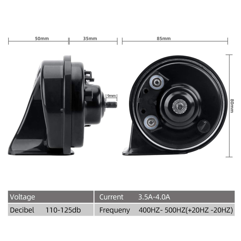SEINECA Car Horn Compatible with Hyundai horn,12V Waterproof Snail horn 110-125db High/Low Tune(With Two Pairs of Plug) Replacement for H