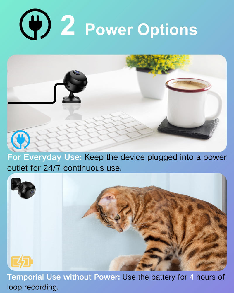 Mini Camera Wireless 1080P Wi-Fi Hidden Camera for Indoor Security Pet Monitoring, Motion Detection & Night Vision Nanny Cam Pet Cameras 1080P HD