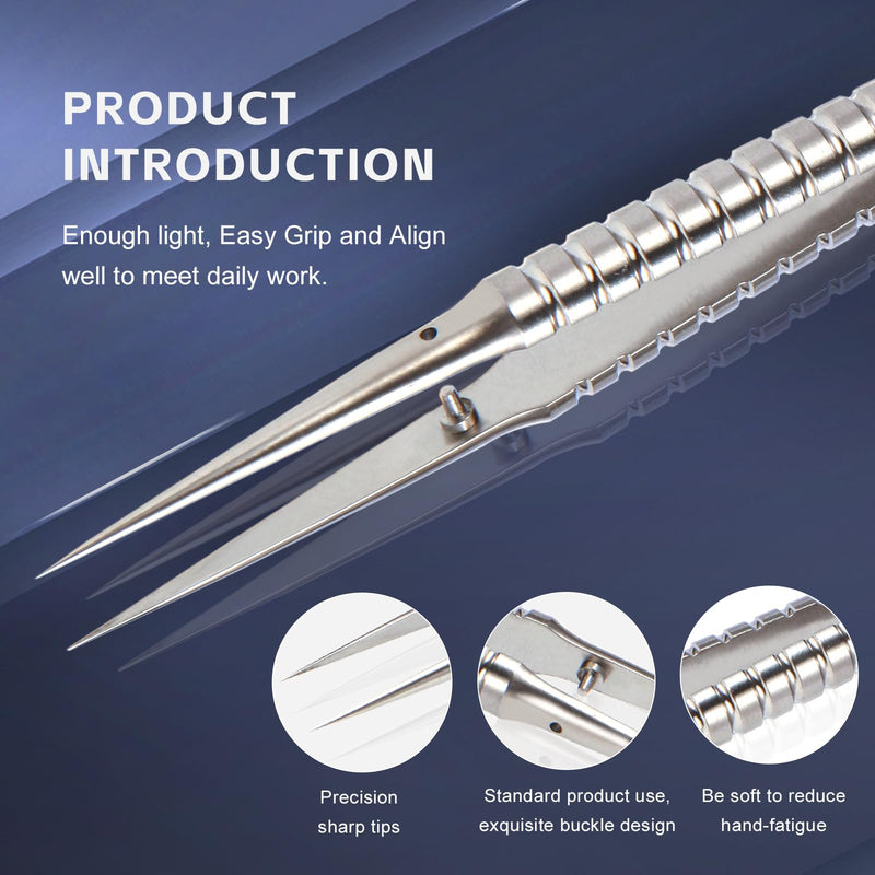 Precision Titanium Tweezers Silver with Fine Pointed Tips Non-magnetic Microscope Tweezers for Micro Soldering Work Watch Repair Electronics Maintenance Crafting