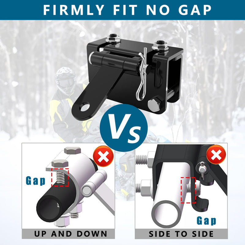 Universal Snowmobile Bumper Hitch，Adjustable Heavy Duty Steel Snowmobile Sled Trailer Tow Hitching Kit Compatible with Doo Polaris REV Arctic Cat Yamaha