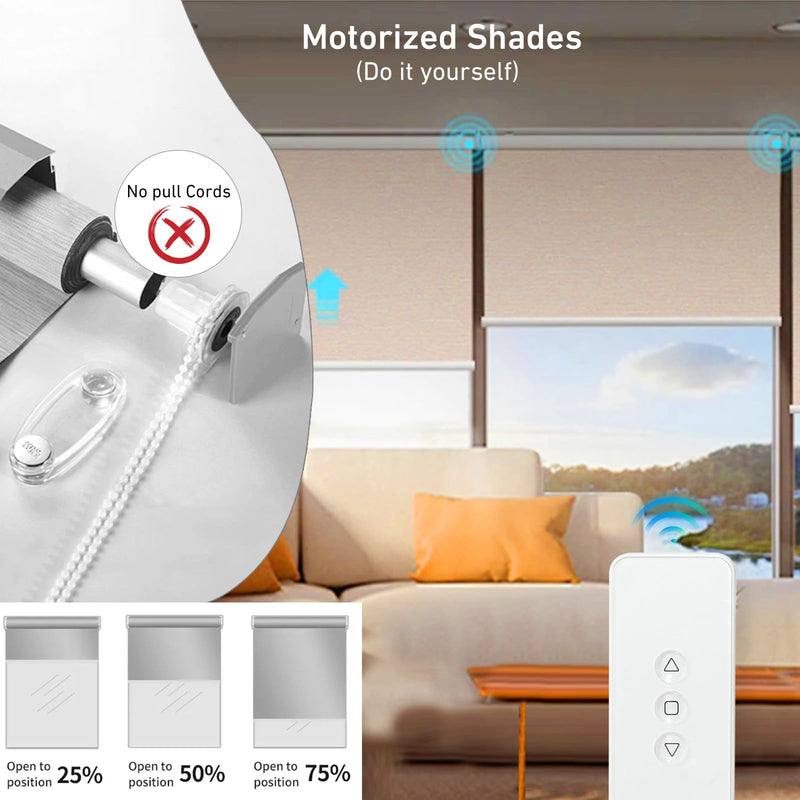 Rollerhouse DC12V EY2512 Shade Motor Electric Blind Motor Remote Control Wired Compatible with 38mm Shade Tube DIY Electric Roller Blinds/Shades