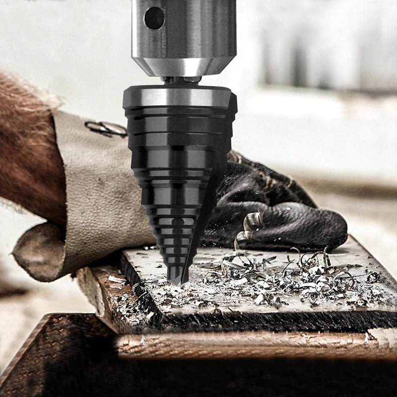 Step Drill Bit for Metal,1-3/8",Cobalt Drill Bits, | Heavy Duty for Stainless Steel, Hard Metal, Aluminum, Copper, Industrial Grade,5-Steps. Co138Z 7/8" to 1-3/8"